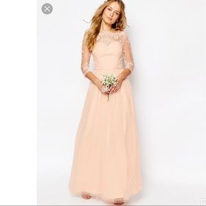 Chi Chi Blush Maxi Bardot Dress